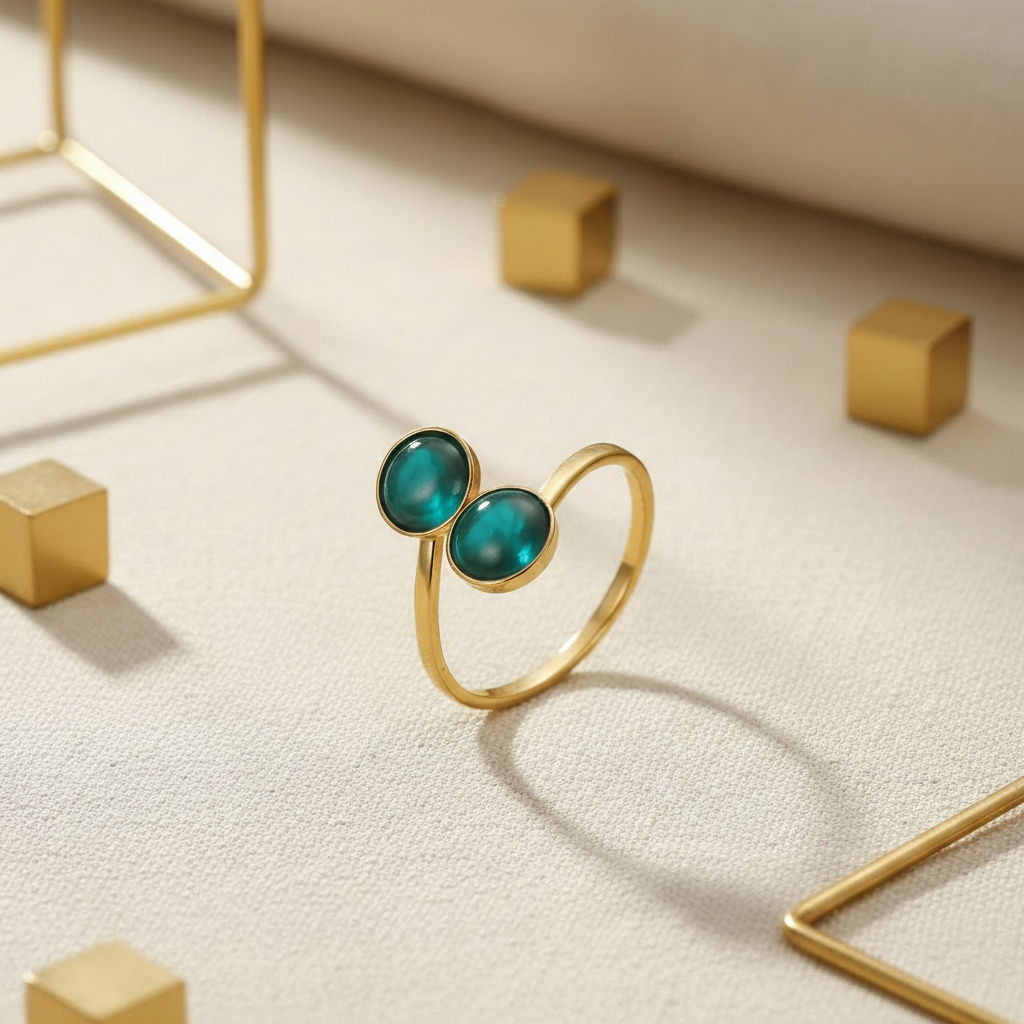 Anillo azul con fondo coherente