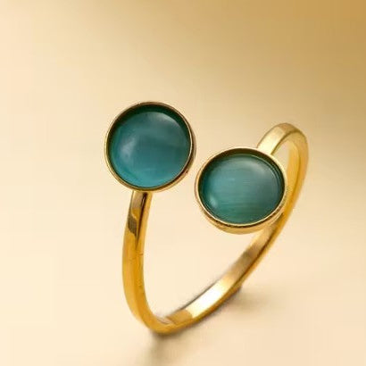 Anillo Duo Aguamarine